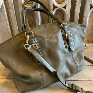Large Cole Haan Olive Green Crossbody Shoulder Tote Bag w Dustbag